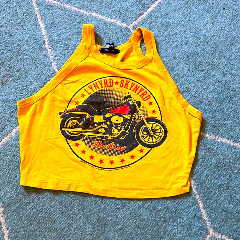 Forever 21 LG Yellow Lynyrd Skynyrd Crop top